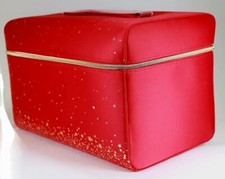 Estee Lauder 2022 Holiday Train Case Red Makeup Bag Cosmetic Travel Handle Zip