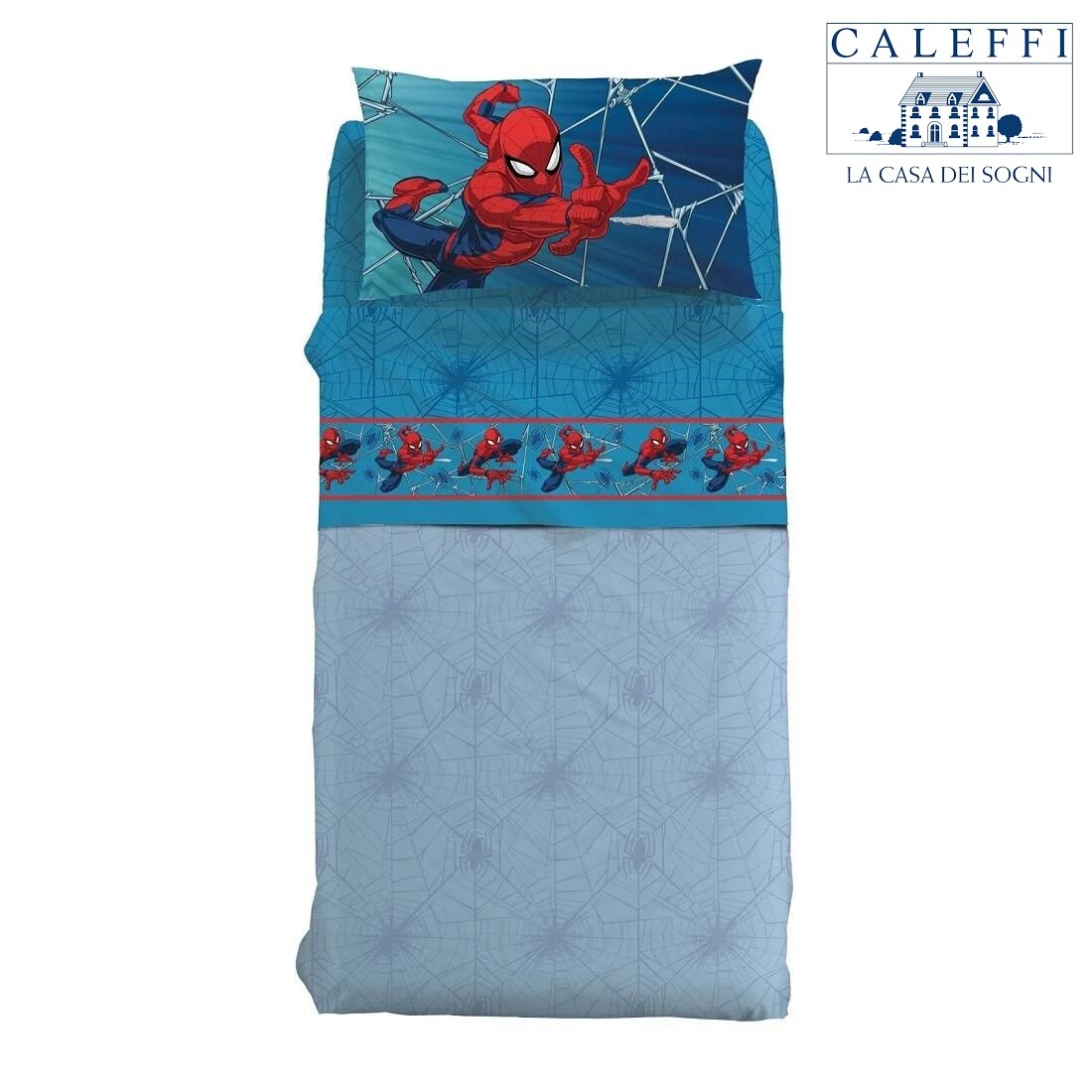 Lenzuola Spiderman Disney Caleffi Singola Spiderman Force Puro Cotone