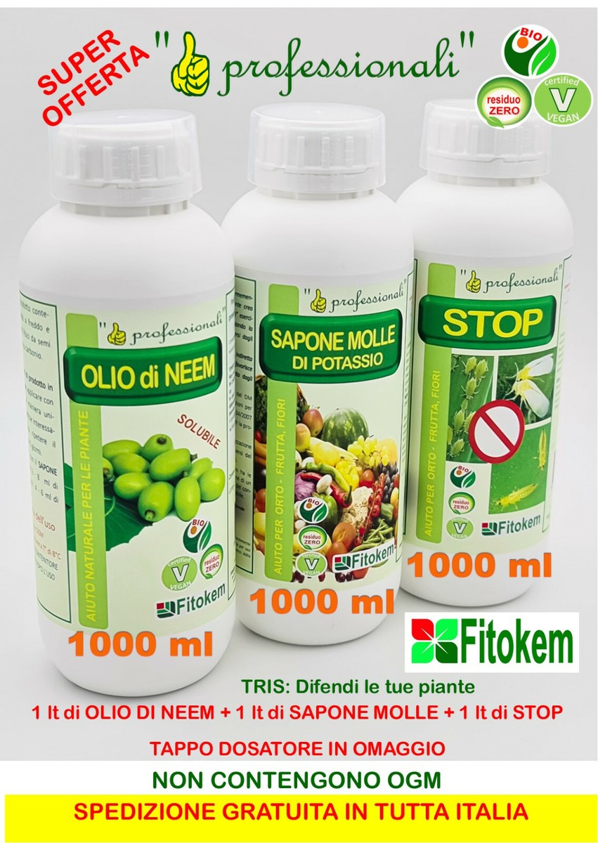 Fitokem | Olio Di Neem Biologico Per Piante 1L + Sapone Molle Di - Foto 12