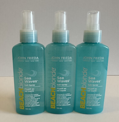 3x John Frieda Beach Blonde Sea Waves Salt Spray Texturizes tousled style 5oz EA