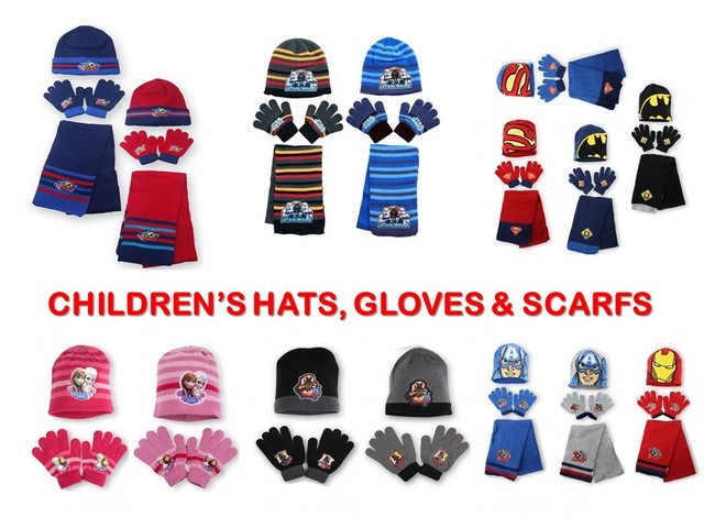 childrens navy hat and gloves
