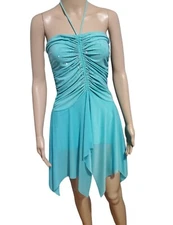 Tag 1080 Dance Dress Adult M Teal Ruched Sequins Theater Costume Competition