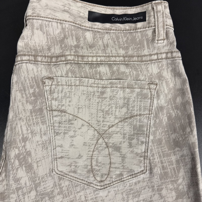 Calvin Klein REVERSABLE Jeans Beige Print or Solid Option Size 33/16