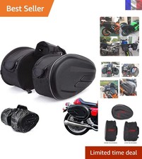 Sac de Selle Moto Noir JFG RACING, 58L, Sangles Sécurisées, Design Réfléchissant