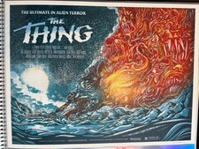 SIGNED + REMARQUED The Thing John Carpenter Movie poster Drew Millward nt mondo