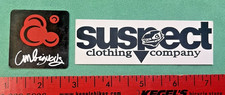 Ambiguous and Suspect clothing company skateboard stickers