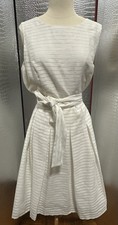 Tommy Hilfiger Cream Tie-Waist Midi Dress Size 14