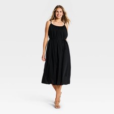 A New Day Women's Beaded Tie-Waist Maxi Dress Sleeveless Stretch Cotton