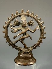 India Indian Bronze Figure of Shiva Nataraja South India Chola style 19-20th c.