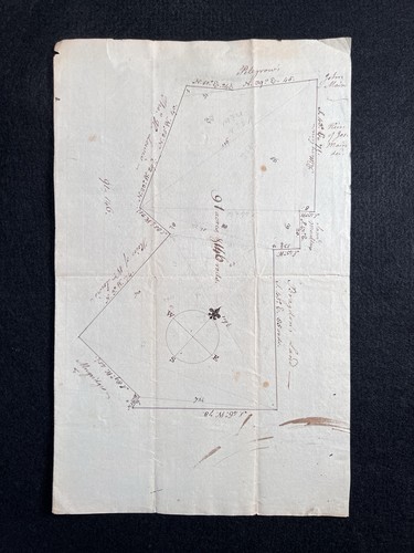 1788 Land Survey Handwritten Map for Samuel Moutton of Scarborough Maine