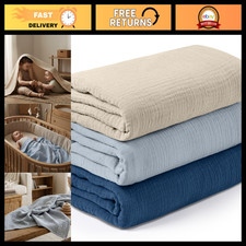 Muslin Swaddle Blankets for Newborn, 3 Pack Breathable Soft Receiving Blanket, L