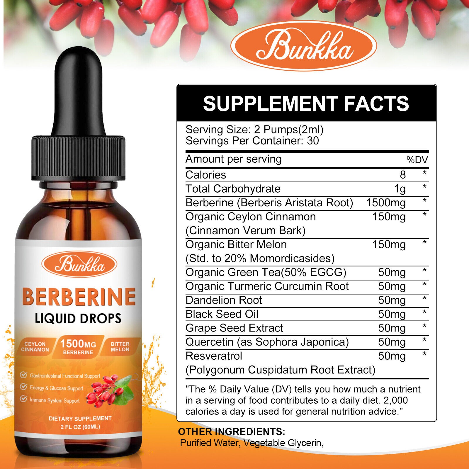 Berberine with Ceylon Cinnamon Extract Anti-inflammatory,Blood Sugar Support