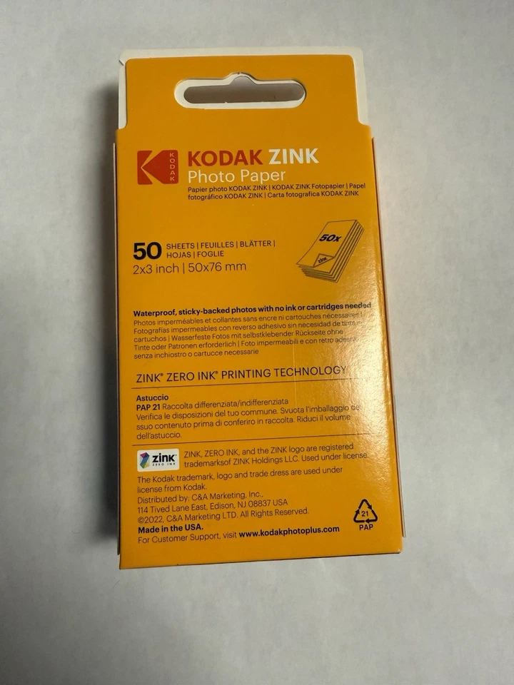 Zink KODAK Premium Photo Paper 2x3" 50 Sheets Printimatic Step Smile Compatible - Image 2 of 2