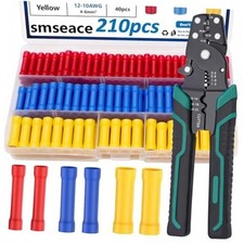 210PCS Wire Butt connectors with Crimping Tool 210Pcs Kit Insulated Connector