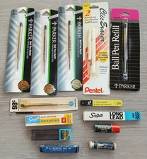Vintage Lot Lof Pen Refills Lead Ink Erasers Scripto Pentel