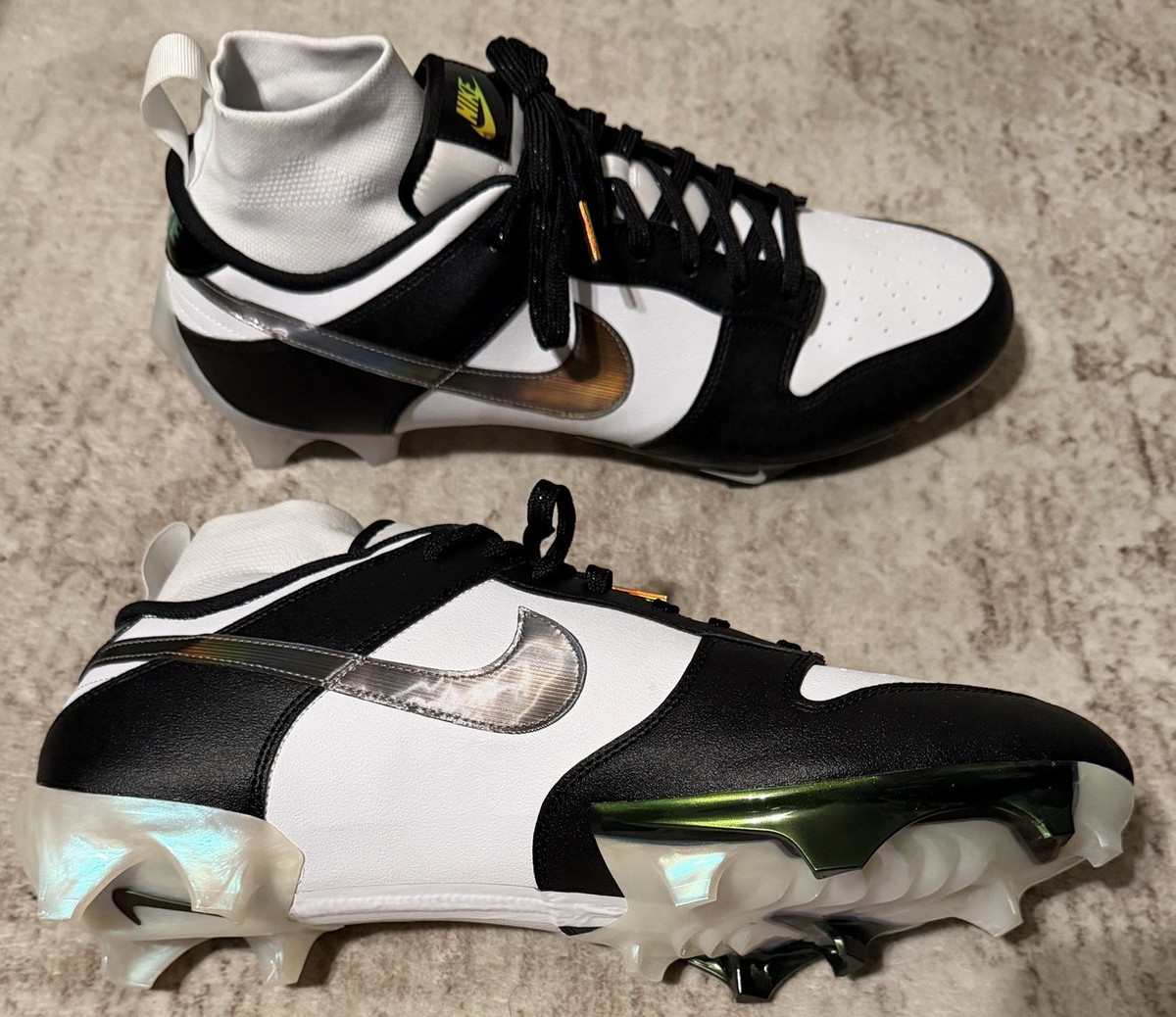 New Nike Vapor Edge Dunk Football Cleats Panda Lightweight Sz 16