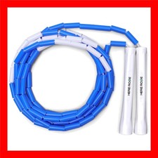 Adjustable Beaded Jump Rope For Adults, Kids, Hererope 10 ft Blue