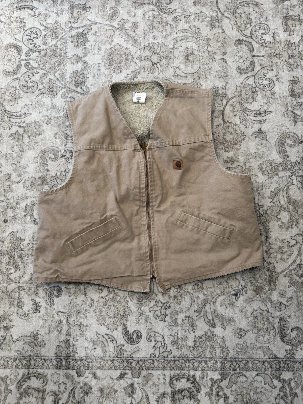 Vintage Carhartt Sherpa Lined Vest Mens Size XL