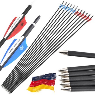 12X 32 Zoll Carbon Pfeile SP1000 Zielpfeile Bogenschießen Recurvebogen Jagdziel