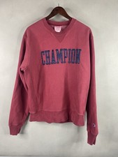 Vintage Champion Logo Burgundy Reverse Weave Long Sleeve Sweatshirt Men  s Large