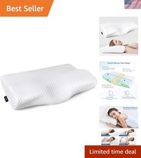 Memory Foam Pillow for Neck Pain Relief, Adjustable Orthopedic Ergonomic Cerv...