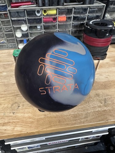 *USED - 15lb Bowling Ball - Track "STRATA" - PLUGGED AND RESURFACED