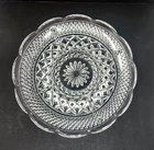 Vintage Anchor Hocking Wexford Clear Glass Divided Appetizer Plate Platter 11"