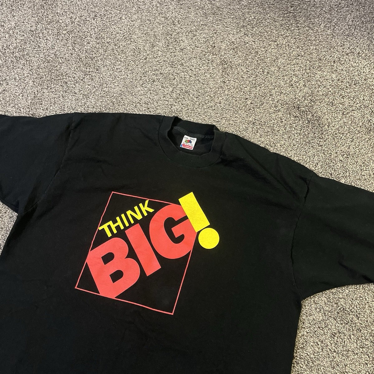 Vintage 90s Think-Big! Graphic Shirt Sz XXL Black Single-Stitch