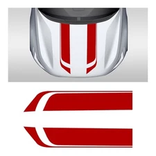Car Hood Decal Sticker, Automotive Side Body Stripe Graphics Racing Bumper Red