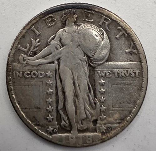 《SILVER》  1918-D  Standing Liberty Quarter *SILVER*
