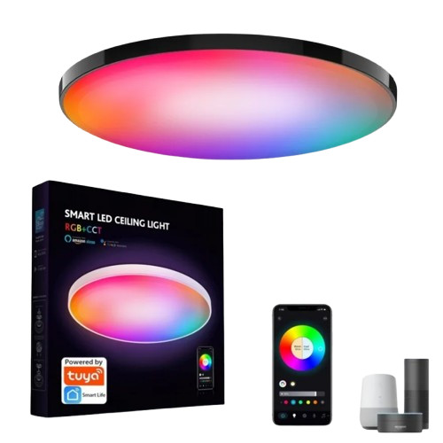 Plafonnier intelligent LED RGB avec finition design pour chambre