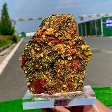 1.6LB Natural Rare Male Female Yellow Mineral Specimen From LuodianGuizhou China