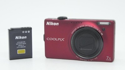 Nikon COOLPIX S6000 rot kompakte Digitalkamera getestet funktionierender Verk...