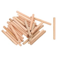50Pcs 1/4" x 2-3/8" Wooden Dowel Pins, Furniture Woodwork Grooved Fluted Pin