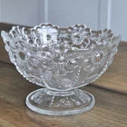 Fenton Fairy Lamp BOTTOM ONLY Beaded Daisy flowers clear glass MINT