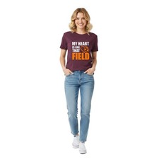 Women Retro Soccer Football Graphic TShirt My Heart Is One That Field Cotton Top