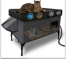 Heated Cat House for Outside Insulated in Winter,Super Large,Fully Waterproof