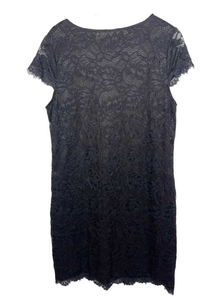 Vestido Daisy Fuentes Mujer L Negro Encaje Funda Manga Corta Cuello en V Trabajo Fiesta Foto 2 de 4