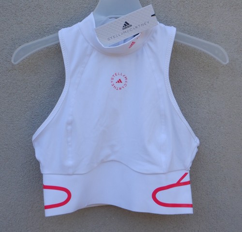 Adidas Stella McCartney top da donna bianco da corsa GU9459 $80 - M L - Foto 1 di 13