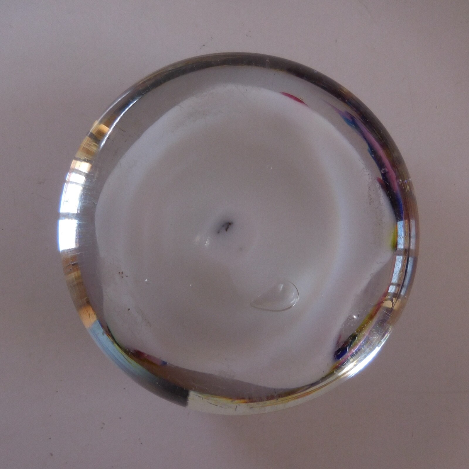 Vintage Multicolored Glass Paperweight Art Deco Design Table Desk 1950 N7557