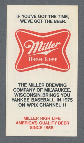 Programma tascabile New York Yankees 1975 3"x5,5" - Foto 2 di 3