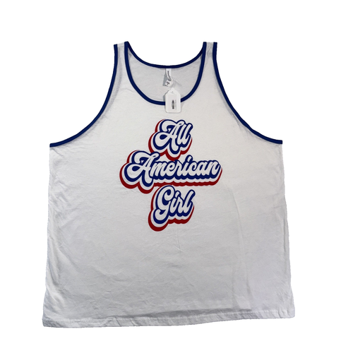 All American Girl Tank Top Patriotic USA Loose Fit Womens Size 2XL 4th of July