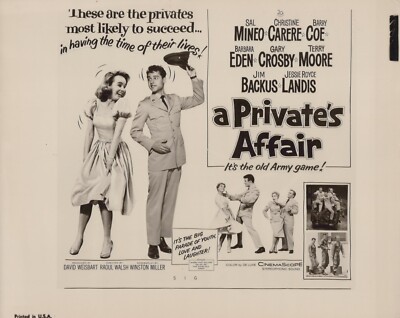 Sal Mineo + Terry Moore in A Private's Affair (1959)   Vintage Photo M 458
