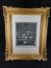 Framed Rembrandt Etching Print 639 Jan Uytenbogaert The Gold Weigher