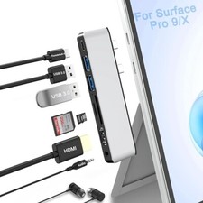 Surface Pro 9 Docking Station, Surface Pro 9 Accessories with 4K HDMI, USB-C Thu