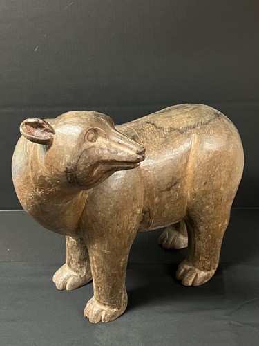 VINTAGE CARVED WOOD POLAR BEAR PAPER MACHE MOLD/SCULPTURE - Picture 4 of 7