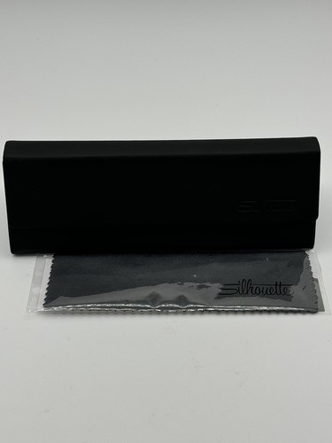 NEW Silhouette Hard Flip Open Eyeglasses Case Magnet Closure w/Cleaning Cloth - Picture 13 of 15