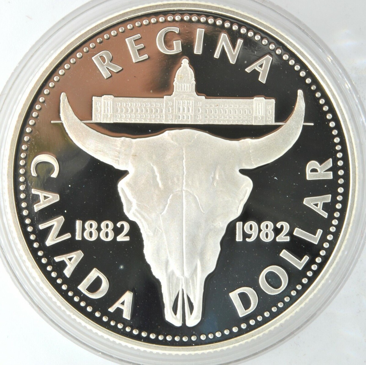 アメリカ旧硬貨 1882-1981 Canada Dollar $1 Regina Centennial .500 Silver Proof