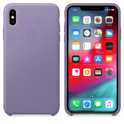Original / Original Apple iPhone XS Max Leder Case - Flieder Lila - Neu