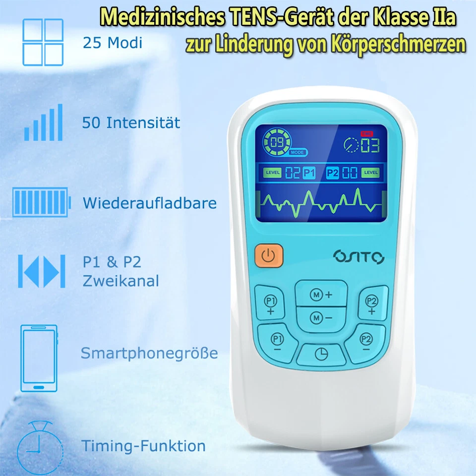 OSITO TENS-Gerät EMS-Muskelstimulator Durchblutungsmassagegerät Schmerzlinderung - Bild 2 von 4